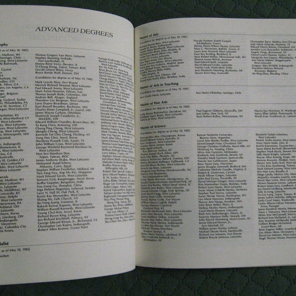 Purdue University 1985 Commencement Program - image 5